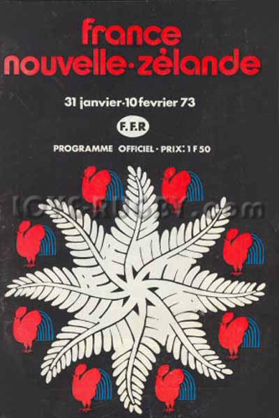 1973 France v New Zealand  Rugby Programme